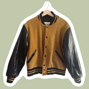Modern Vintage Wool & Leather Letterman Varsity Jacket